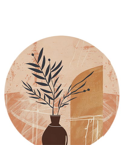 Minimalist Botanical Zen Abstract Framed Art