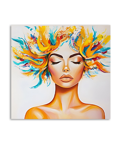 Radiant Crown Abstract Goddess Portrait Canvas