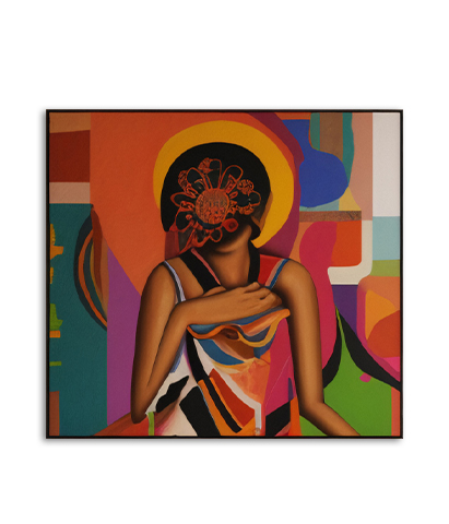 Radiant Halo Abstract Figural Canvas Print