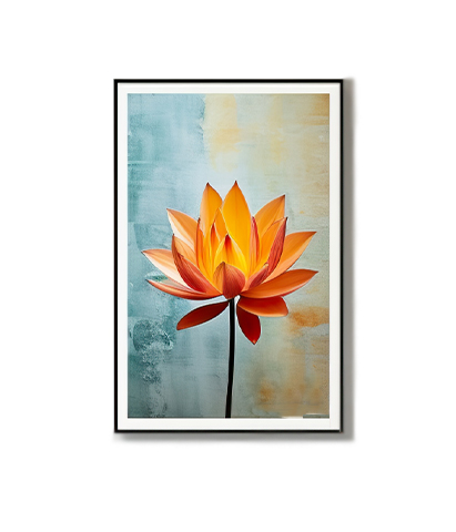 Glow Lotus Contemporary Framed Print