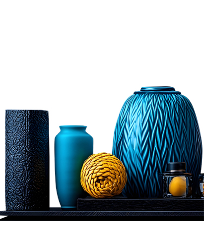 Luxe Teal and Marigold Modern Decorative Accessory Set